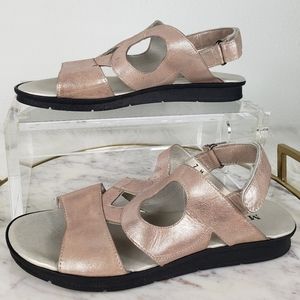 Sesto Meucci Metallic Pale Pink Strappy Sandals Made in Italy